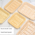 Disposable supermarket vegetable fruit packing thicken wooden rectangle tray plasitc